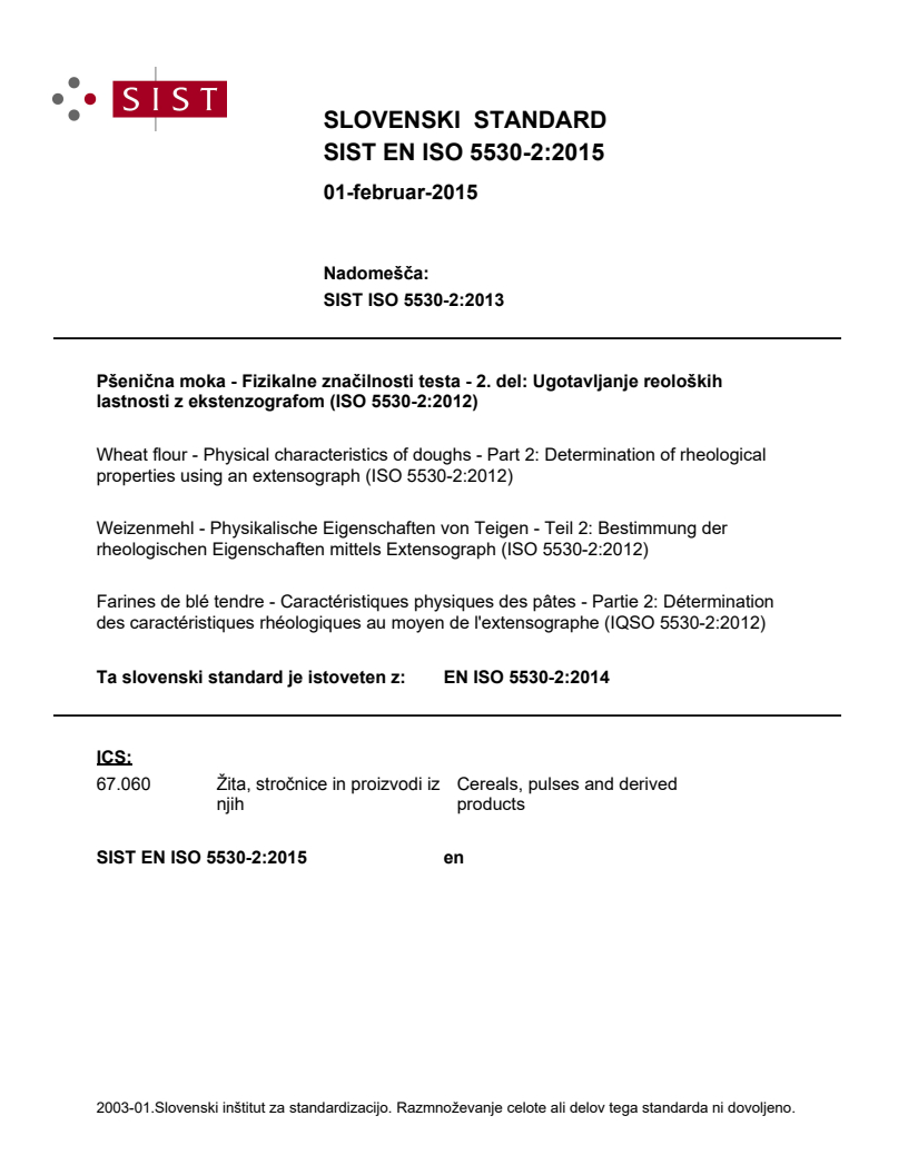 EN ISO 5530-2:2014 EN ISO 5530-2:2015 - Page 1 preview