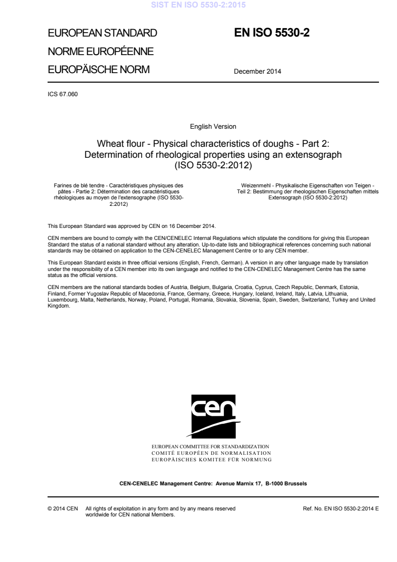 EN ISO 5530-2:2014 EN ISO 5530-2:2015 - Page 3 preview