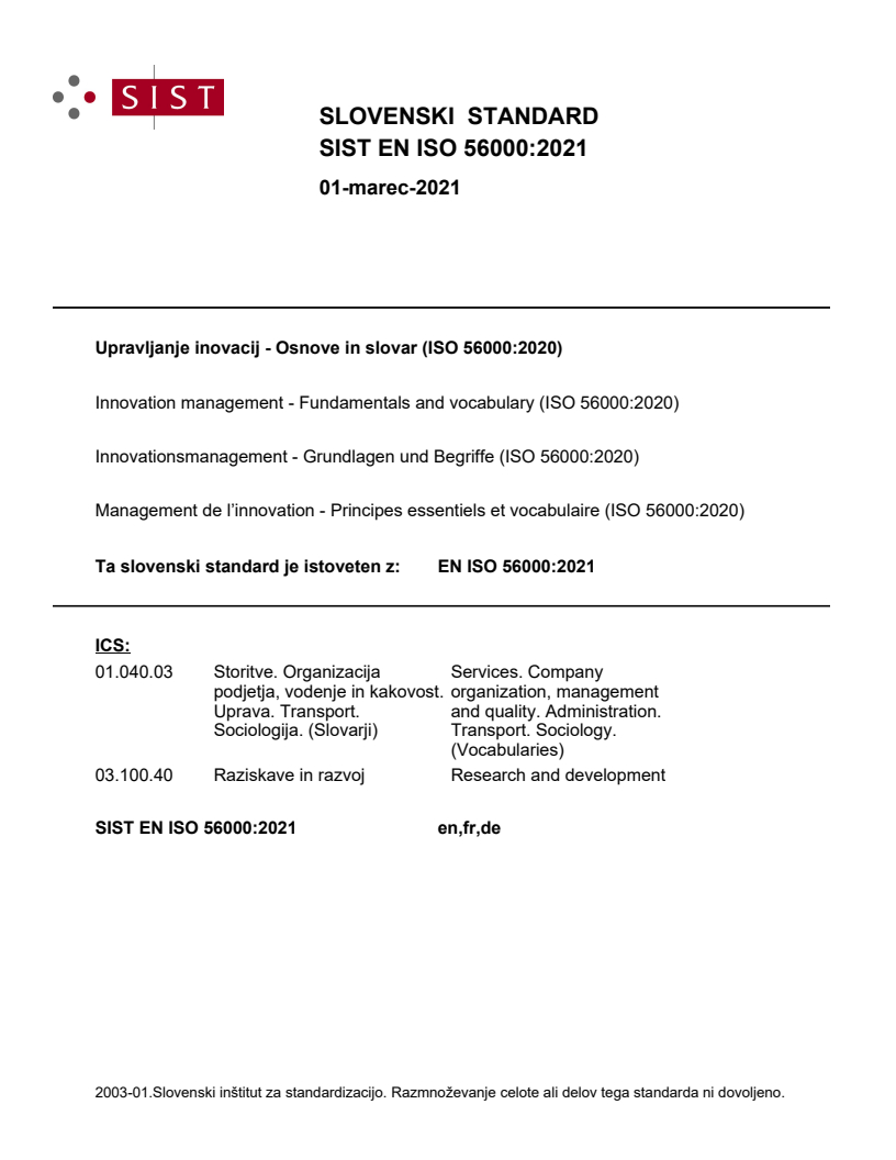 EN ISO 56000:2021 EN ISO 56000:2021 - Page 1 preview