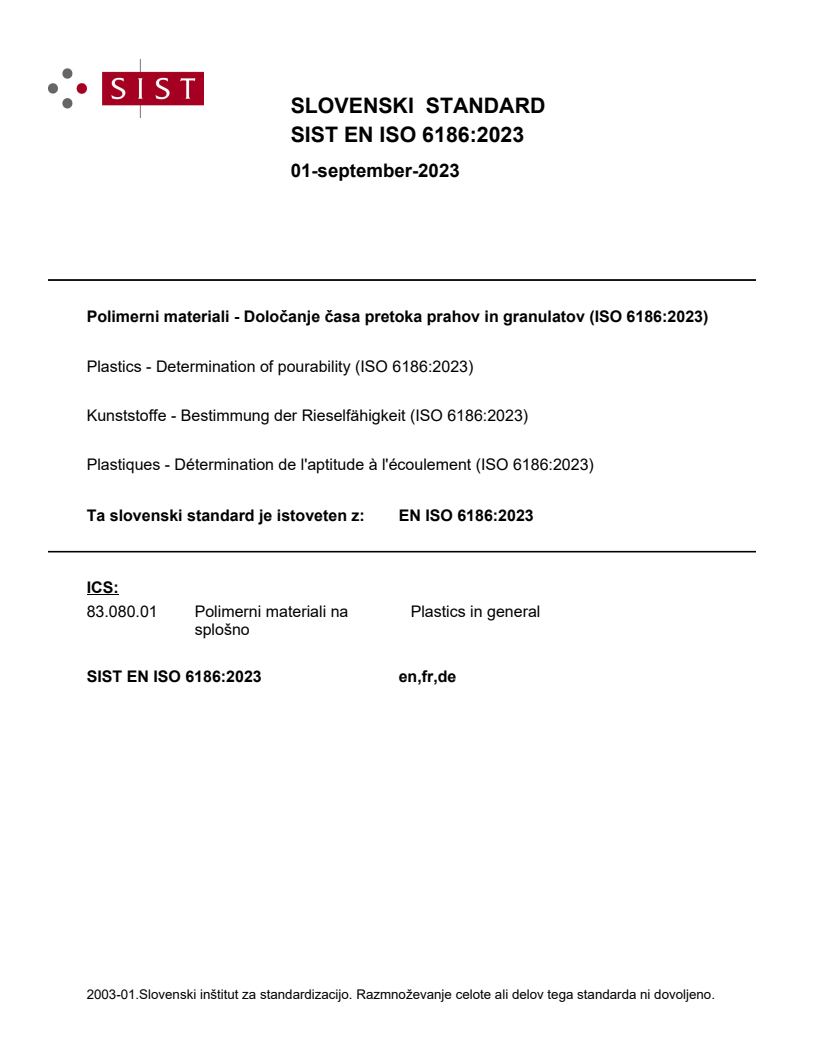 EN ISO 6186:2023 EN ISO 6186:2023 - Page 1 preview