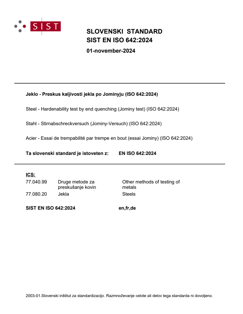 EN ISO 642:2024 EN ISO 642:2024 - Page 1 preview