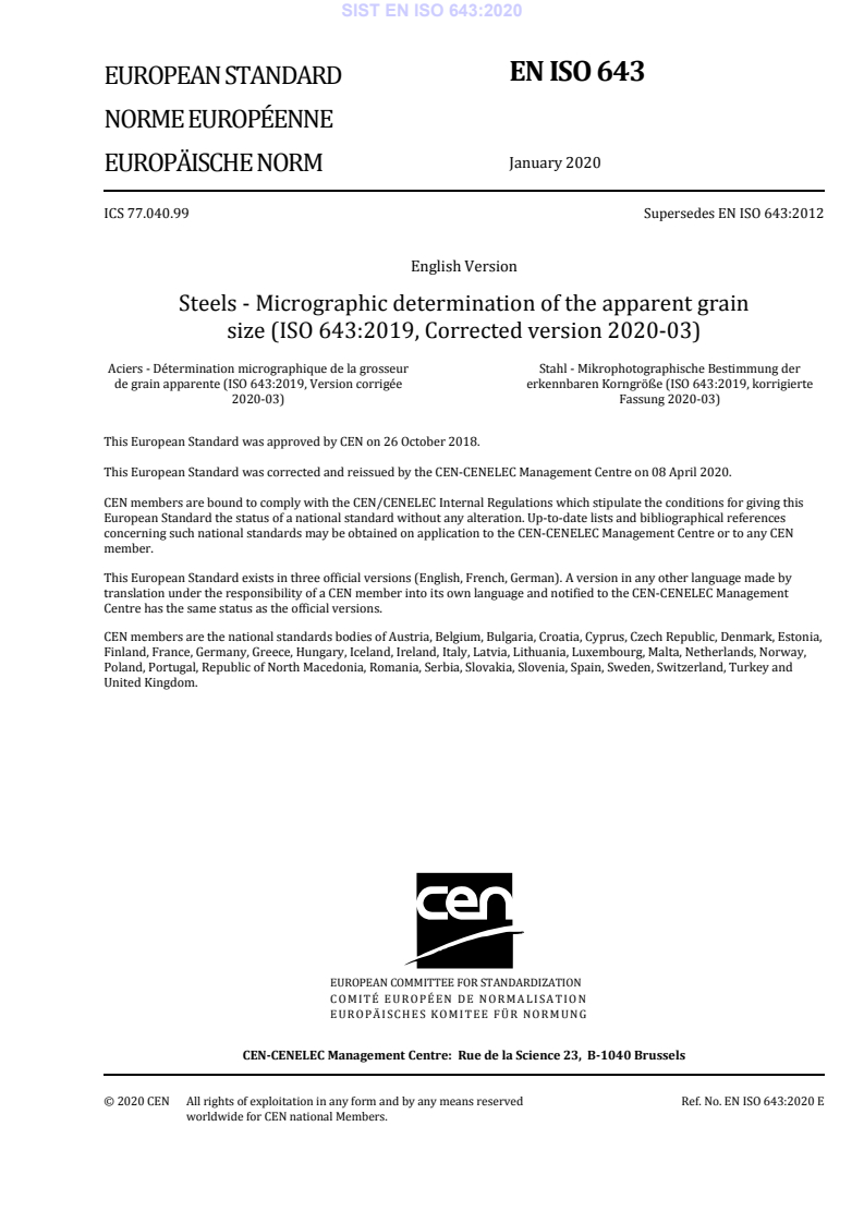 EN ISO 643:2020 EN ISO 643:2020 - Page 3 preview
