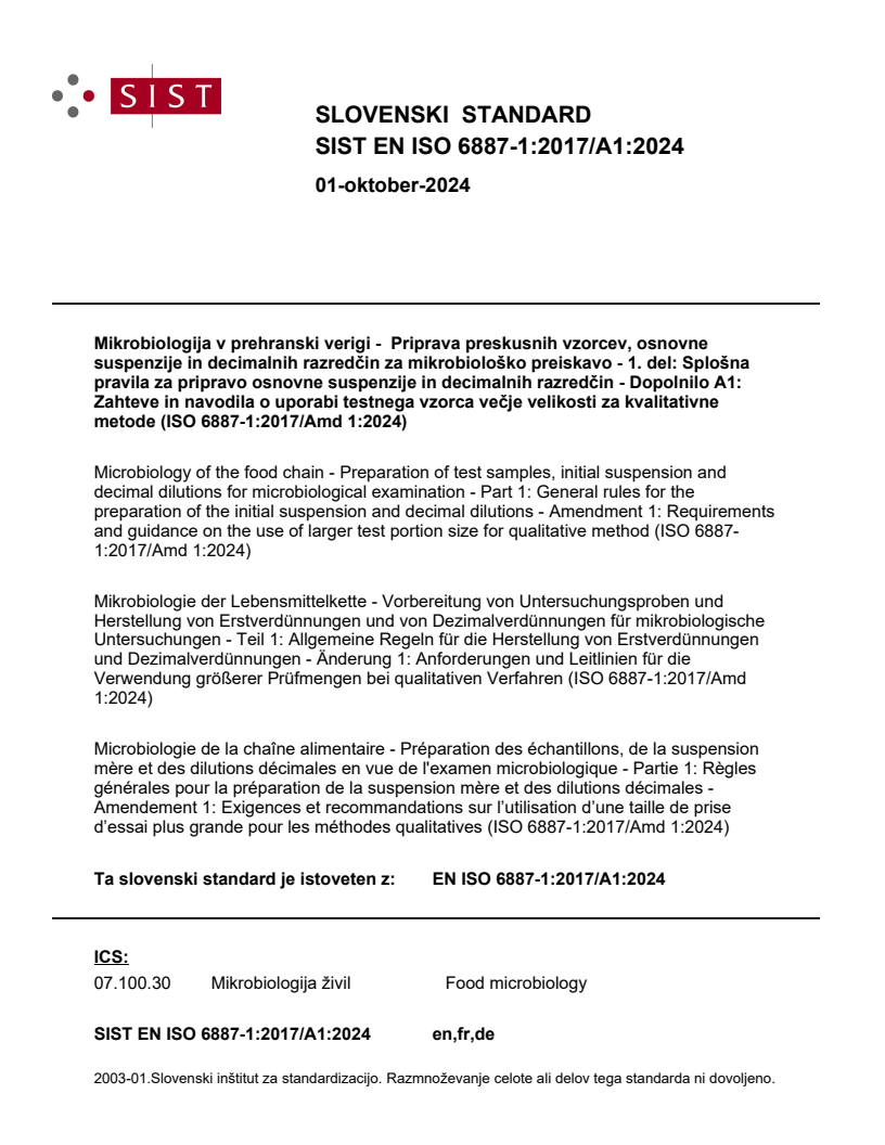 EN ISO 6887-1:2017/A1:2024 EN ISO 6887-1:2017/A1:2024 - Page 1 preview