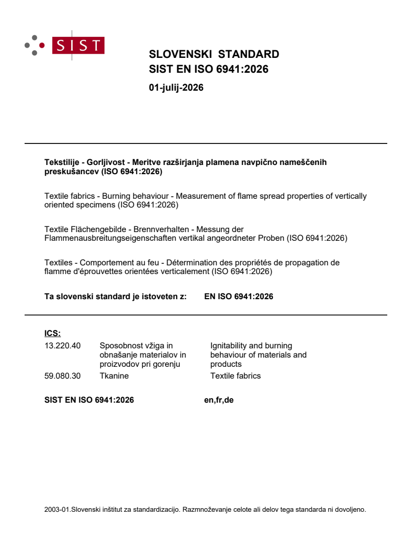 SIST EN ISO 6941:2026 SIST EN ISO 6941:2026 - Page 1 preview