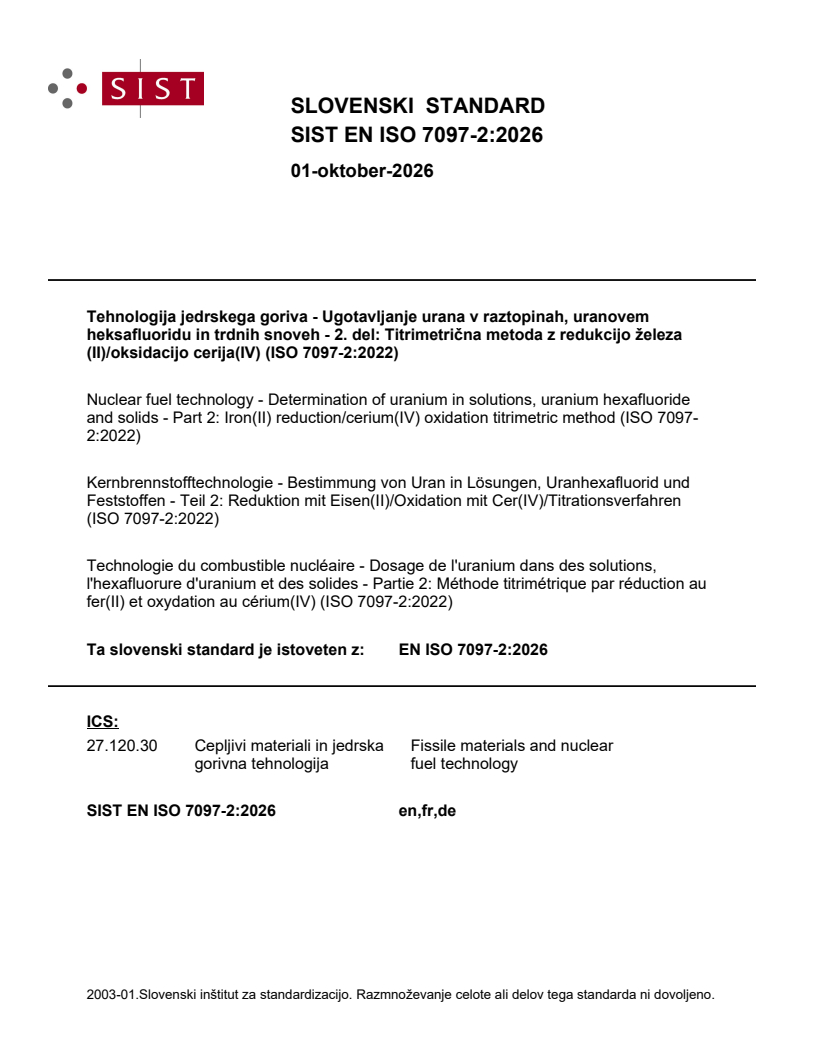 SIST EN ISO 7097-2:2026 SIST EN ISO 7097-2:2026 - Page 1 preview