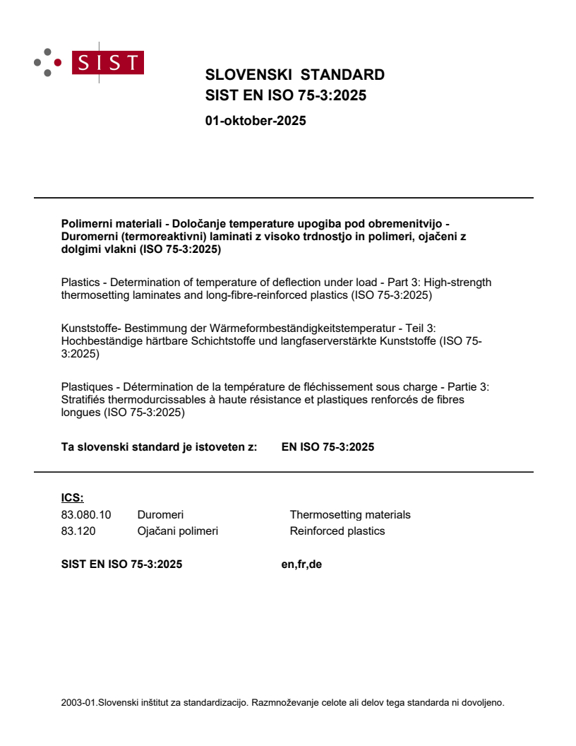 SIST EN ISO 75-3:2025
