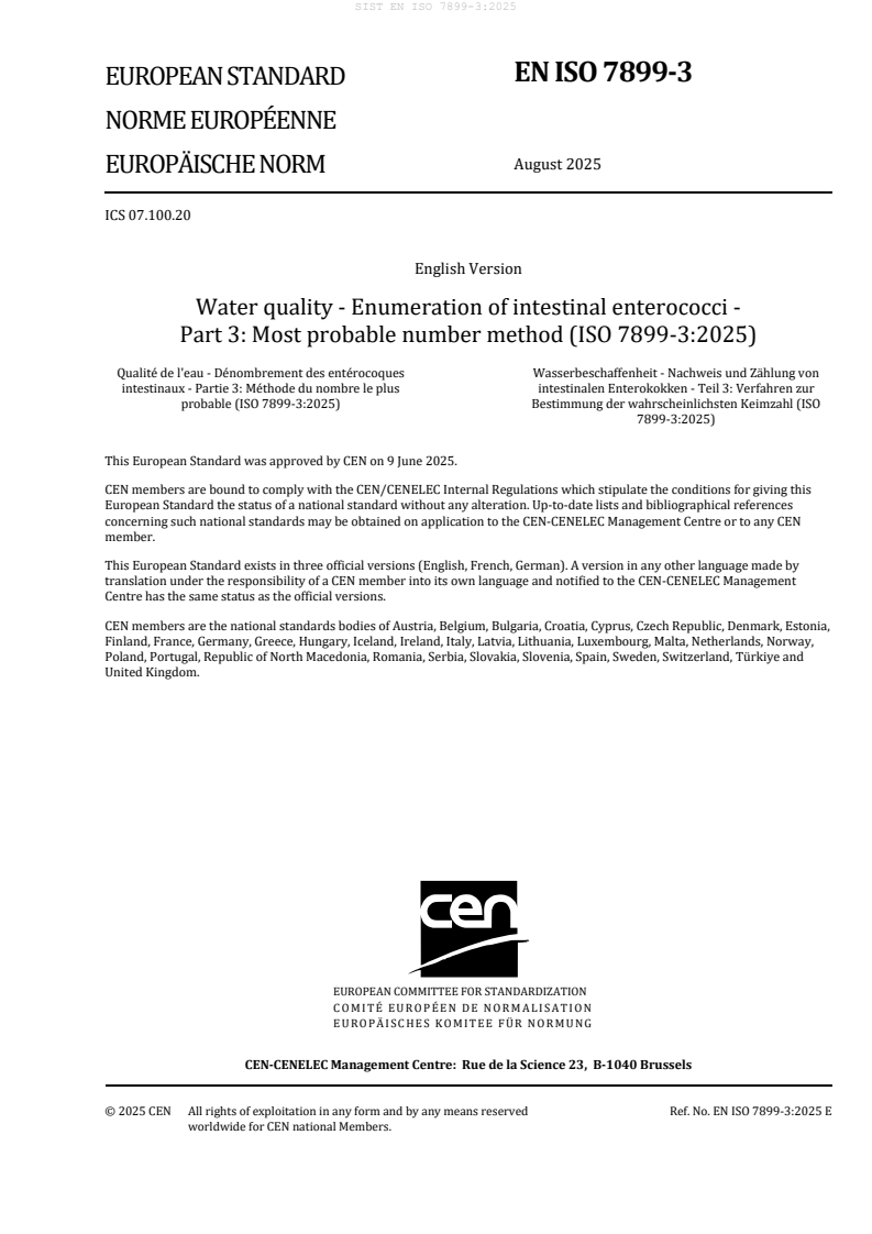 SIST EN ISO 7899-3:2025