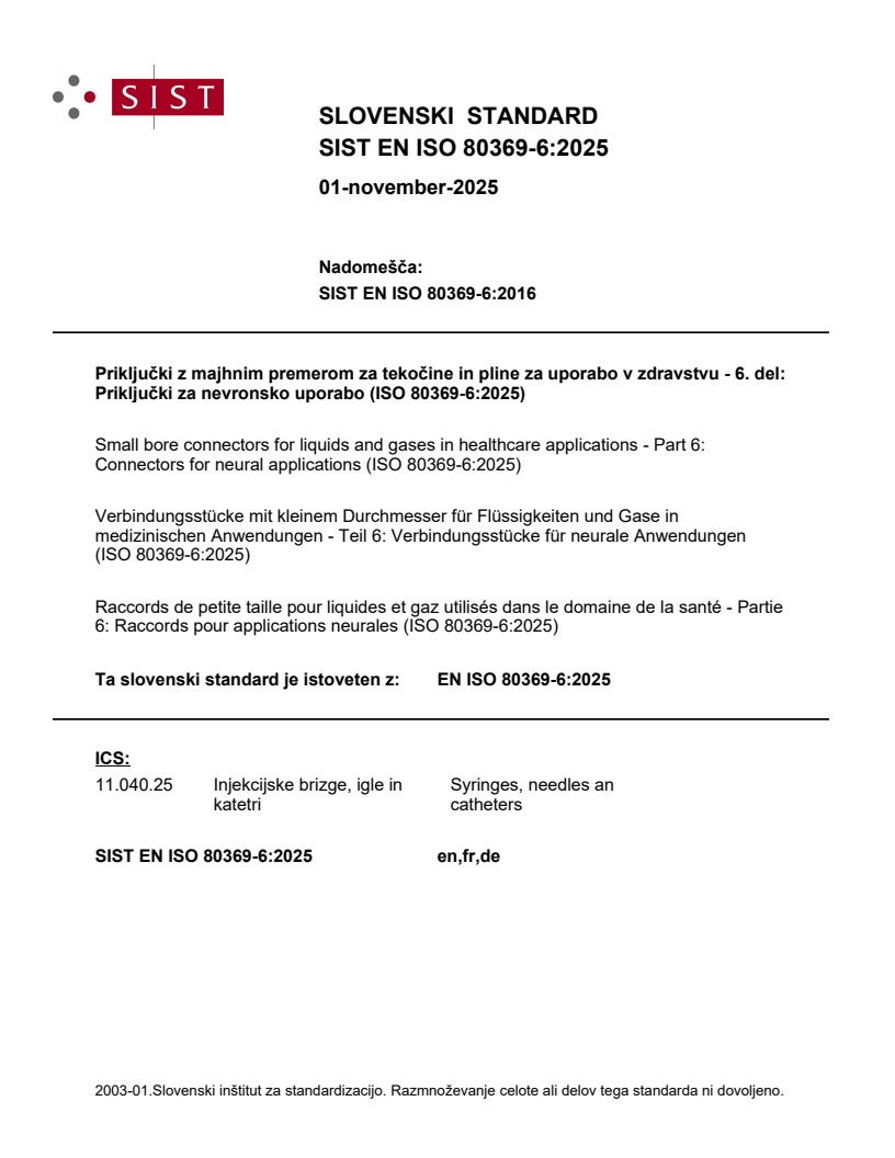 SIST EN ISO 80369-6:2025