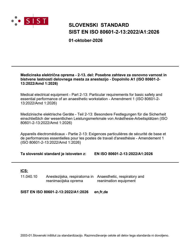 SIST EN ISO 80601-2-13:2022/A1:2026 SIST EN ISO 80601-2-13:2022/A1:2026 - Page 1 preview