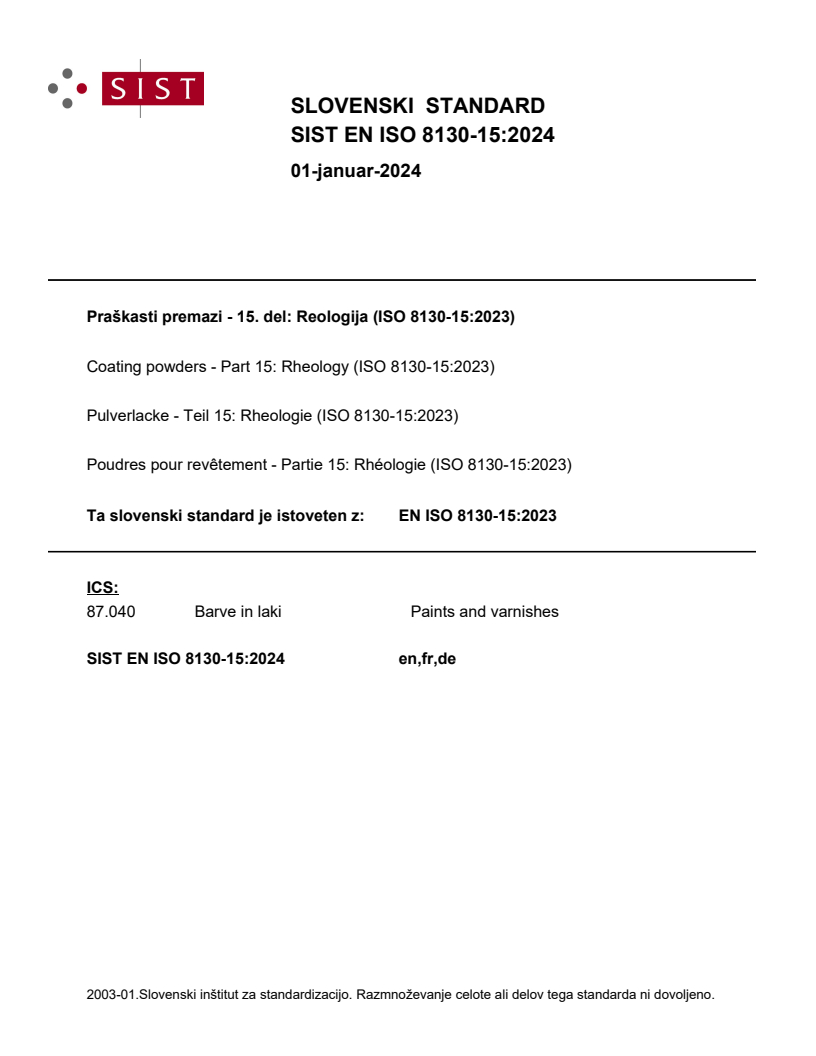EN ISO 8130-15:2023 EN ISO 8130-15:2024 - BARVE - Page 1 preview