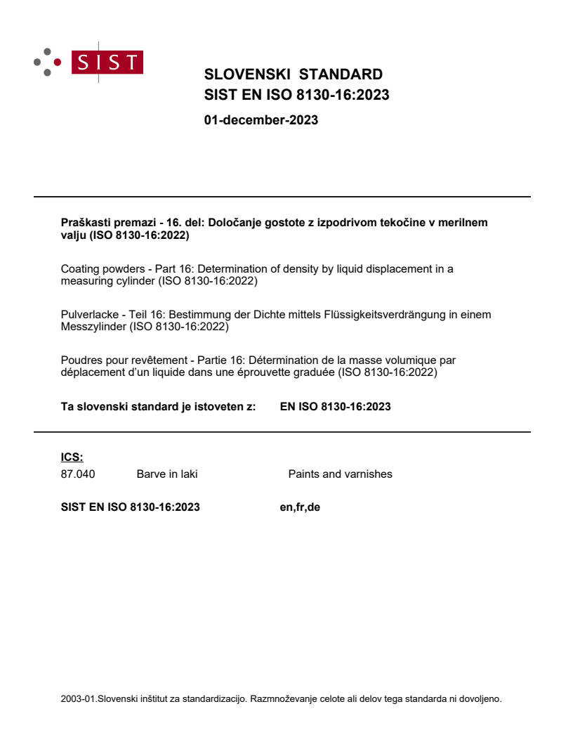 EN ISO 8130-16:2023 EN ISO 8130-16:2023 - Page 1 preview