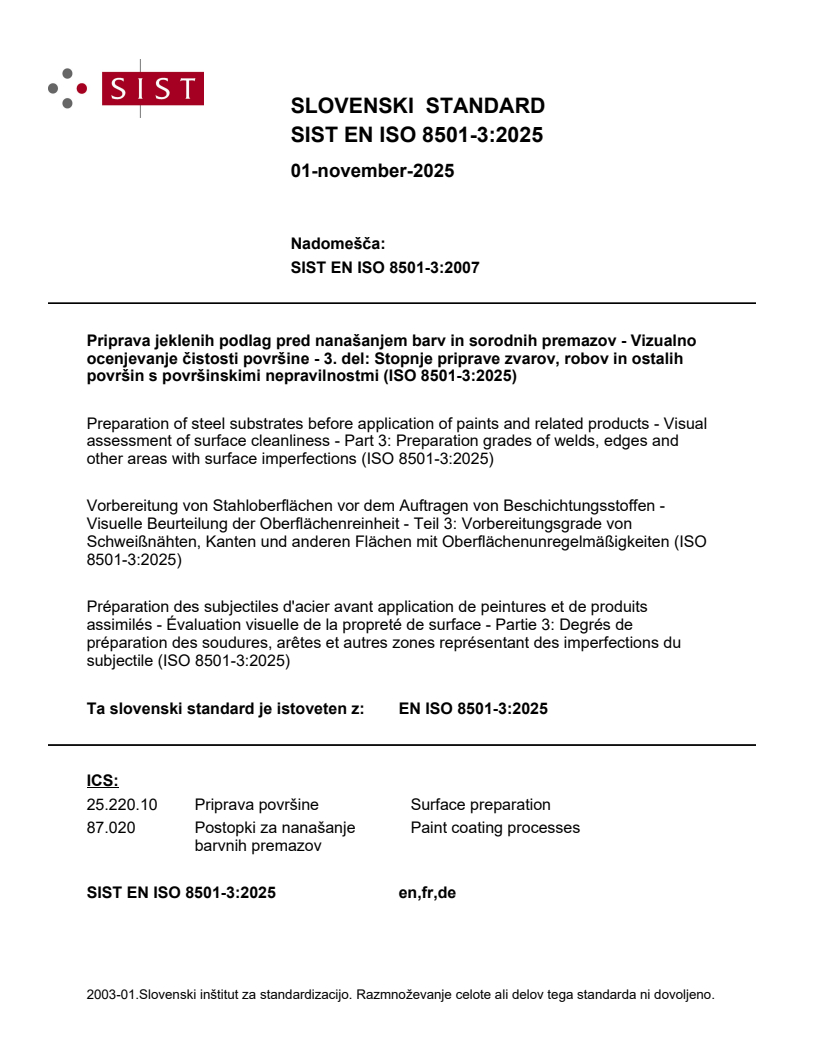 SIST EN ISO 8501-3:2025