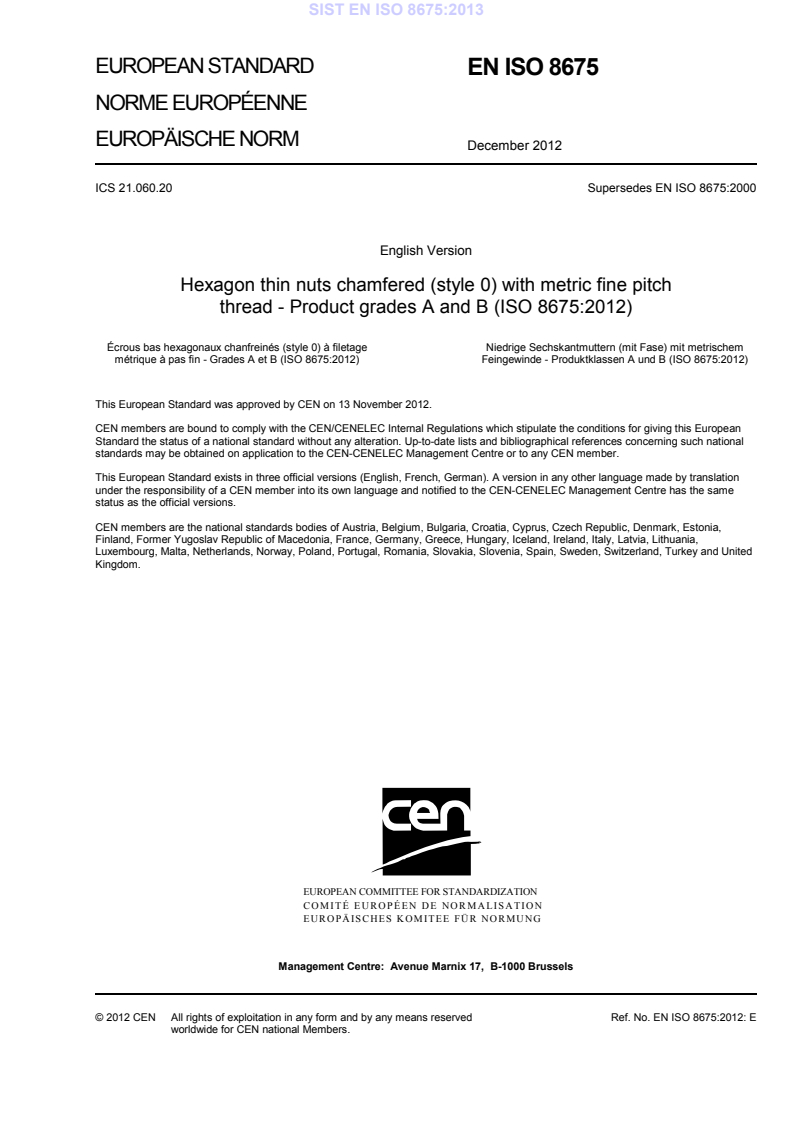 EN ISO 8675:2012 EN ISO 8675:2013 - Page 3 preview