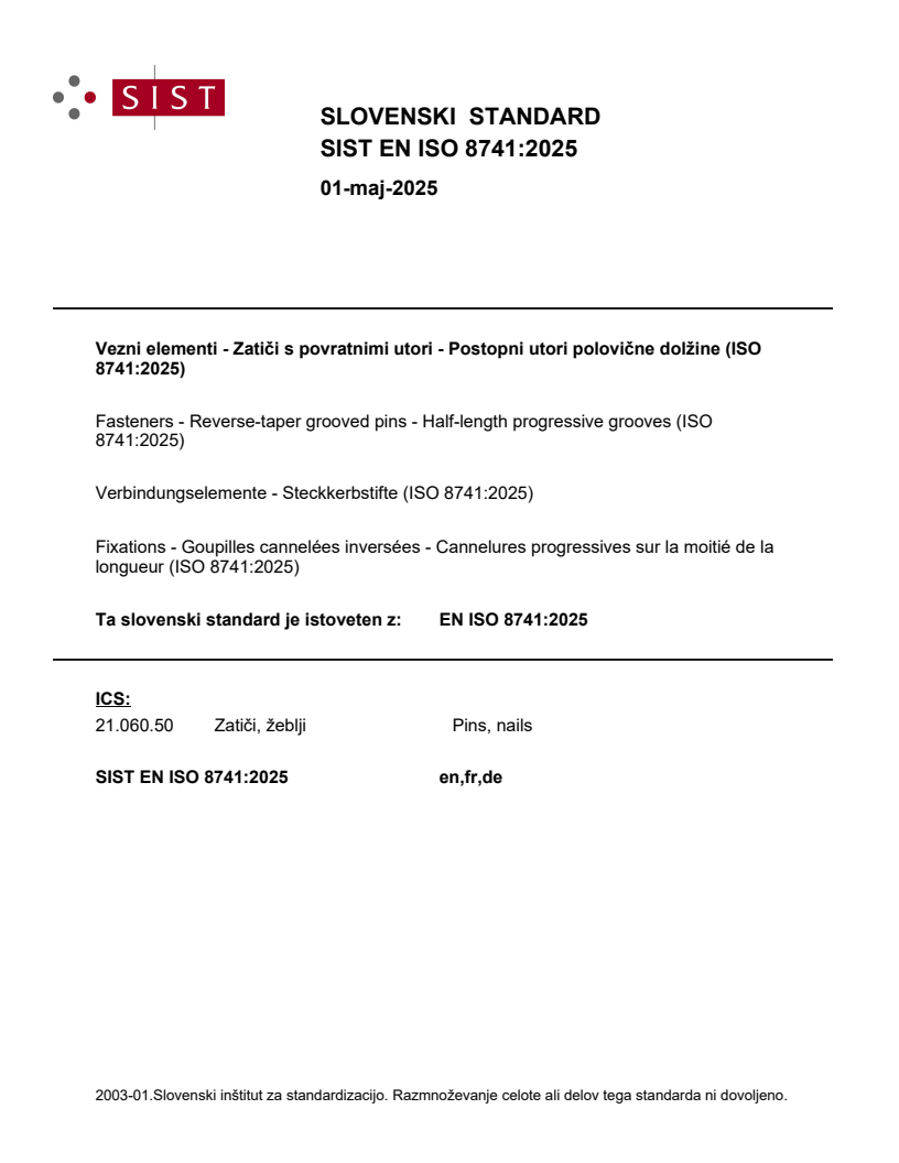 EN ISO 8741:2025 EN ISO 8741:2025 - Page 1 preview