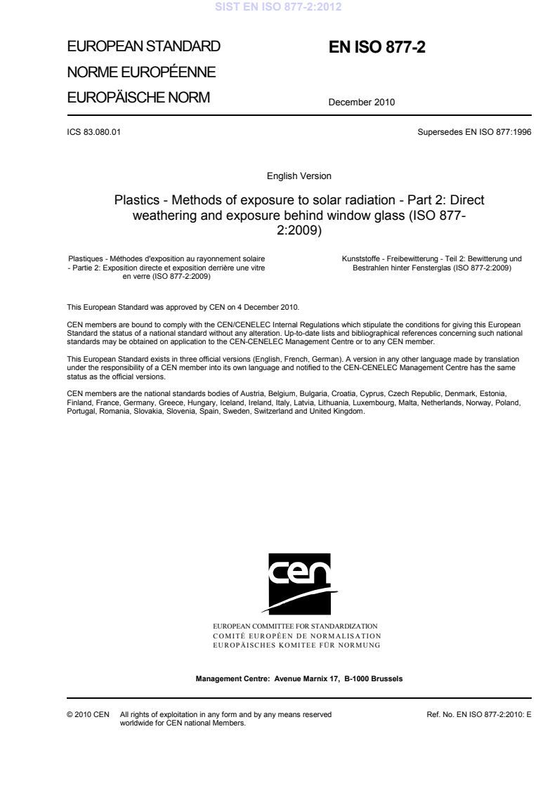 EN ISO 877-2:2010 EN ISO 877-2:2012 - Page 3 preview