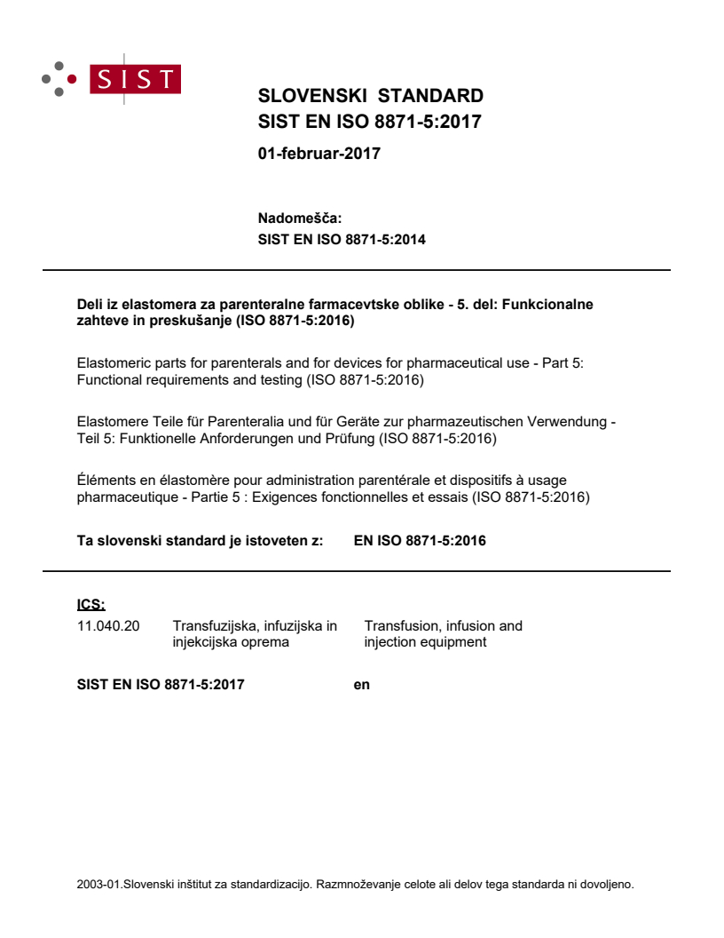 EN ISO 8871-5:2016 EN ISO 8871-5:2017 - Page 1 preview