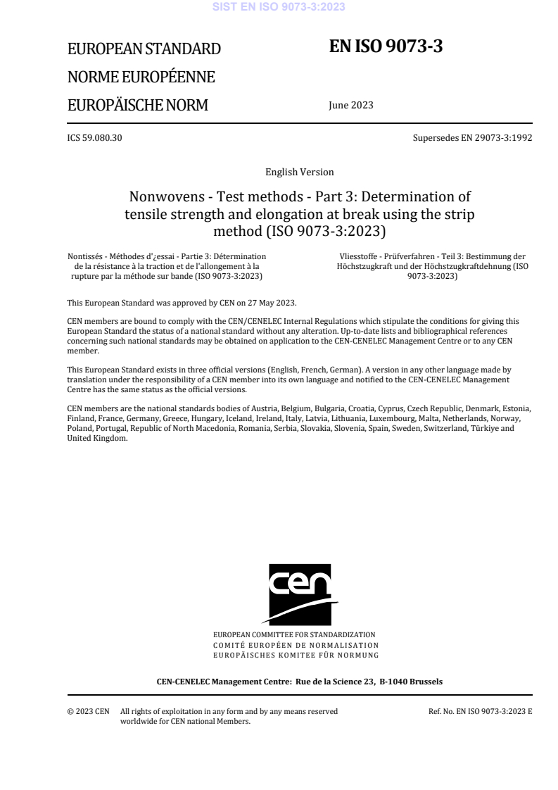EN ISO 9073-3:2023 EN ISO 9073-3:2023 - Page 3 preview