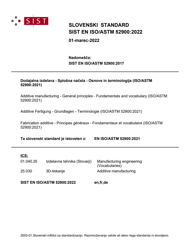 EN ISO/ASTM 52900:2021 EN ISO/ASTM 52900:2022 - Page 1 preview