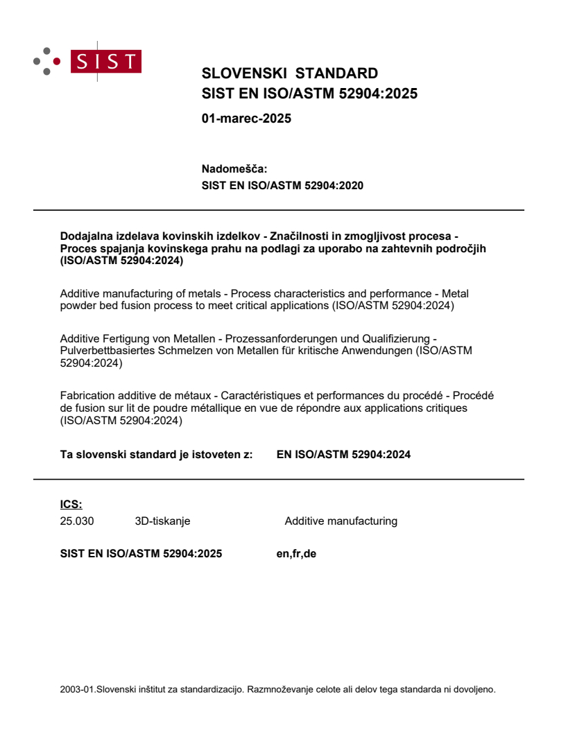 EN ISO/ASTM 52904:2024 EN ISO/ASTM 52904:2025 - Page 1 preview