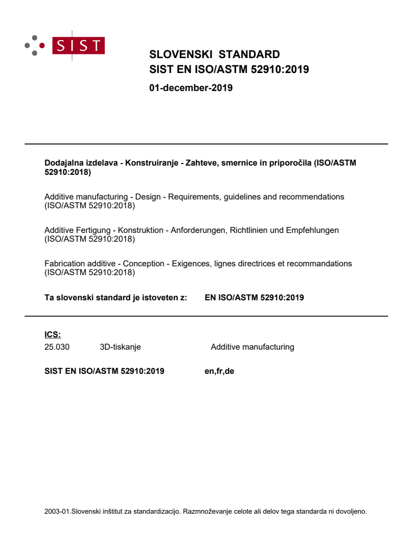 EN ISO/ASTM 52910:2019 EN ISO/ASTM 52910:2019 - BARVE - Page 1 preview