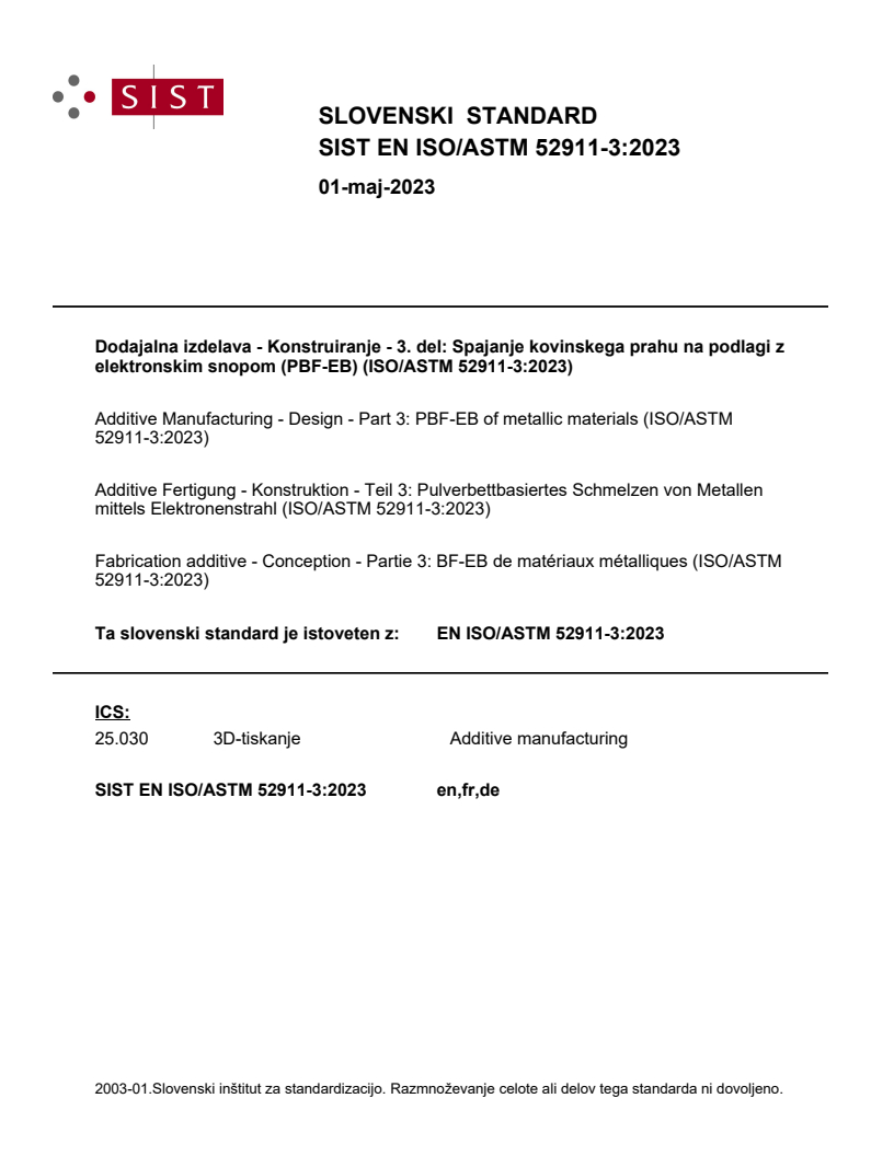 EN ISO/ASTM 52911-3:2023 EN ISO/ASTM 52911-3:2023 - BARVE - Page 1 preview