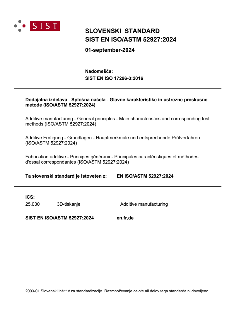 EN ISO/ASTM 52927:2024 EN ISO/ASTM 52927:2024 - Page 1 preview