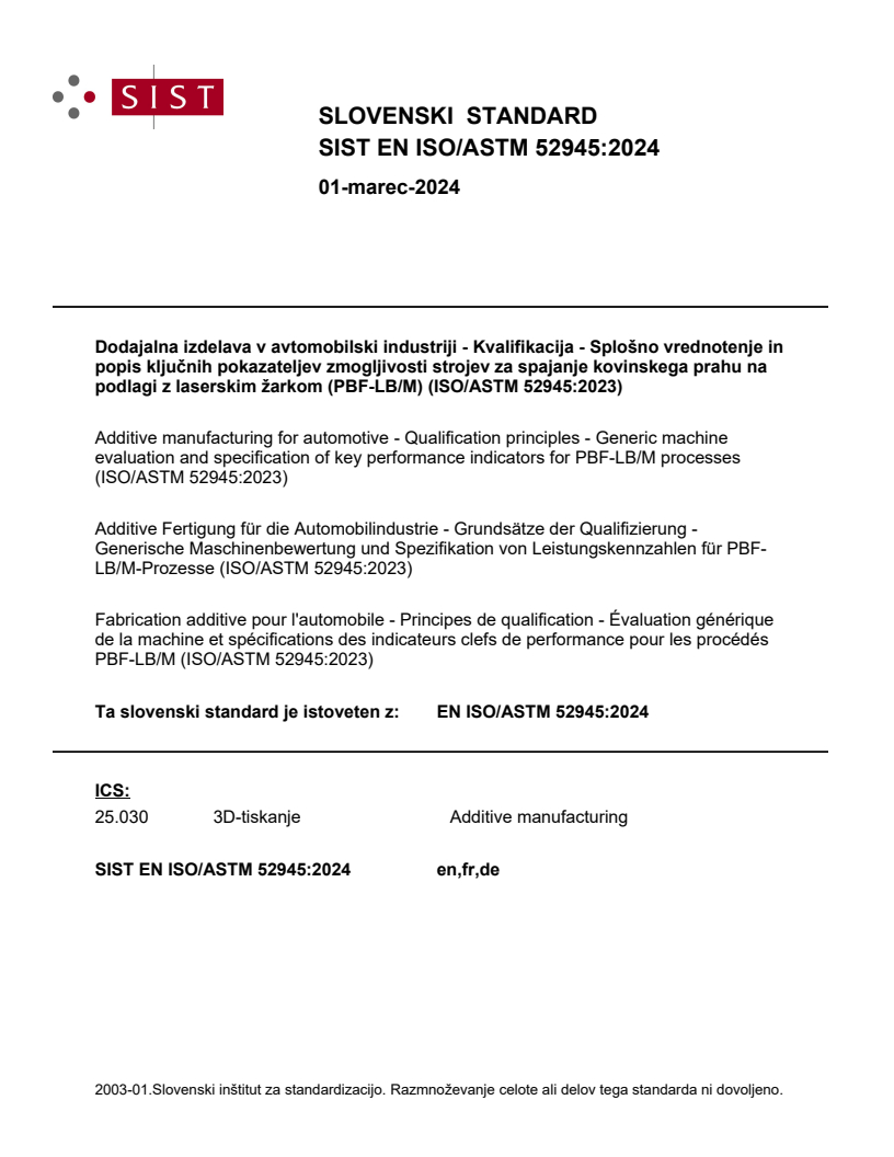EN ISO/ASTM 52945:2024 EN ISO/ASTM 52945:2024 - Page 1 preview