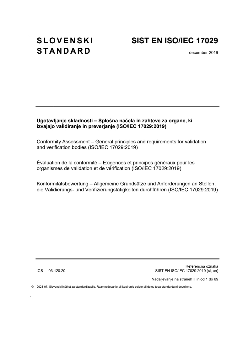 EN ISO/IEC 17029:2019 EN ISO 17029:2019 - BARVE - Page 1 preview