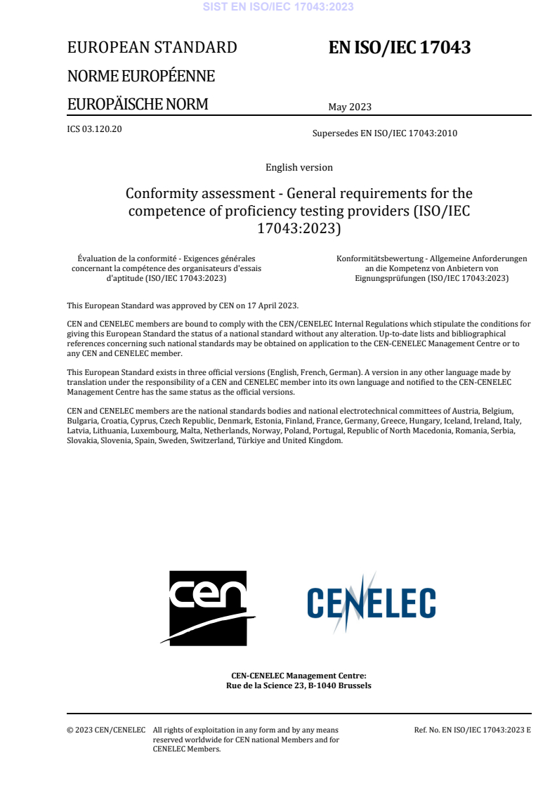 EN ISO/IEC 17043:2023 EN ISO/IEC 17043:2023 - Page 3 preview