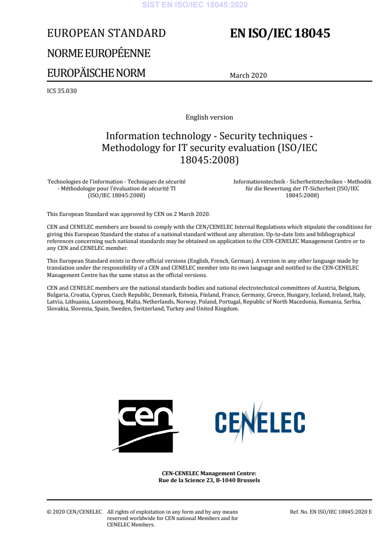 EN ISO/IEC 18045:2020 EN ISO/IEC 18045:2020 - Page 3 preview