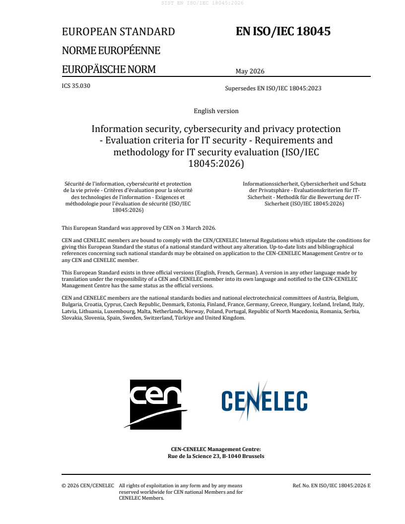 EN ISO/IEC 18045:2026 EN ISO/IEC 18045:2026 - Page 3 preview
