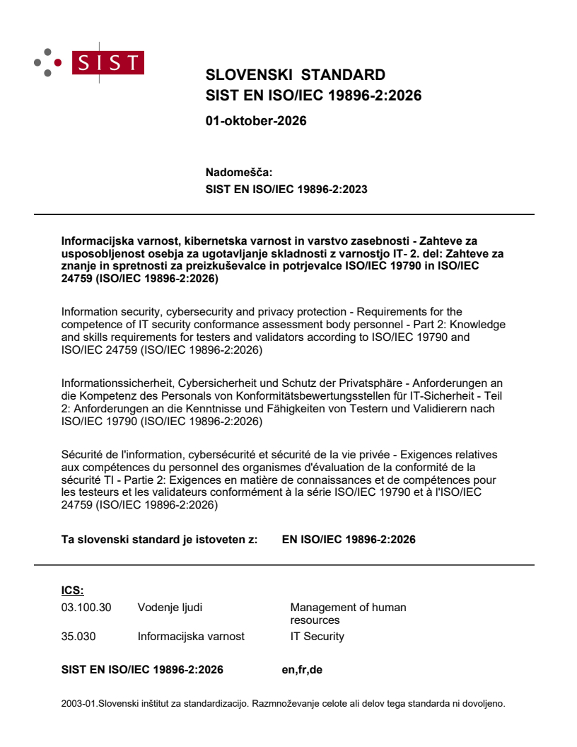 SIST EN ISO/IEC 19896-2:2026 SIST EN ISO/IEC 19896-2:2026 - Page 1 preview