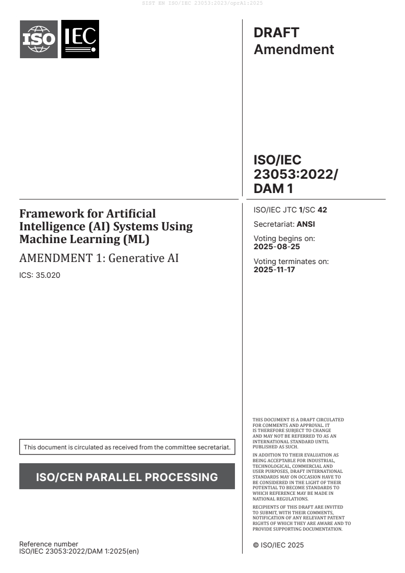 EN ISO/IEC 23053:2023/oprA1:2025