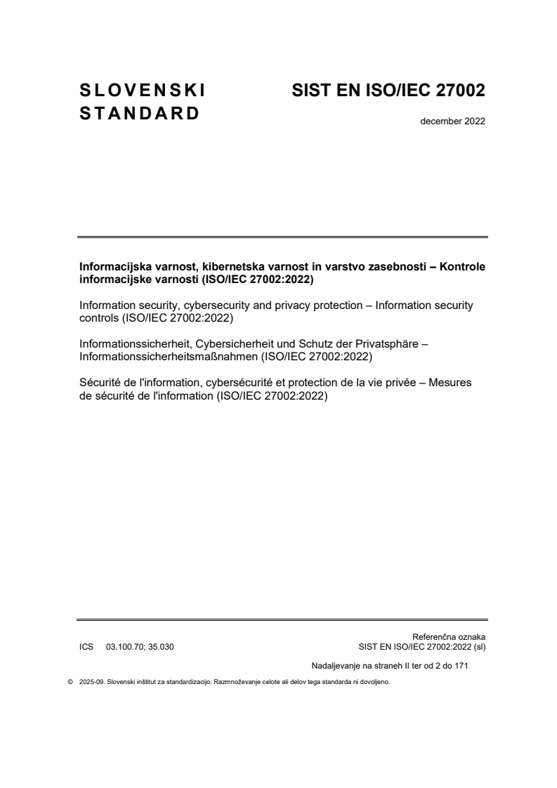 EN ISO/IEC 27002:2022