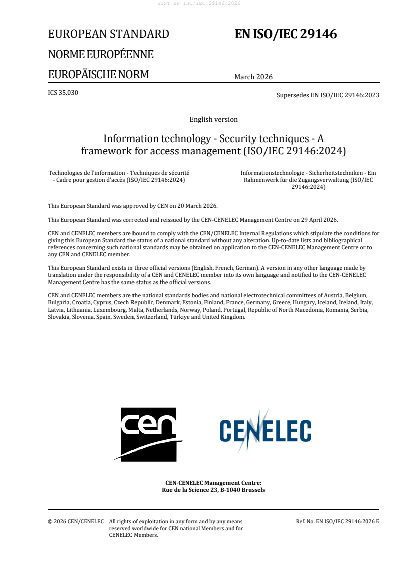 SIST EN ISO/IEC 29146:2026 SIST EN ISO/IEC 29146:2026 - Page 3 preview