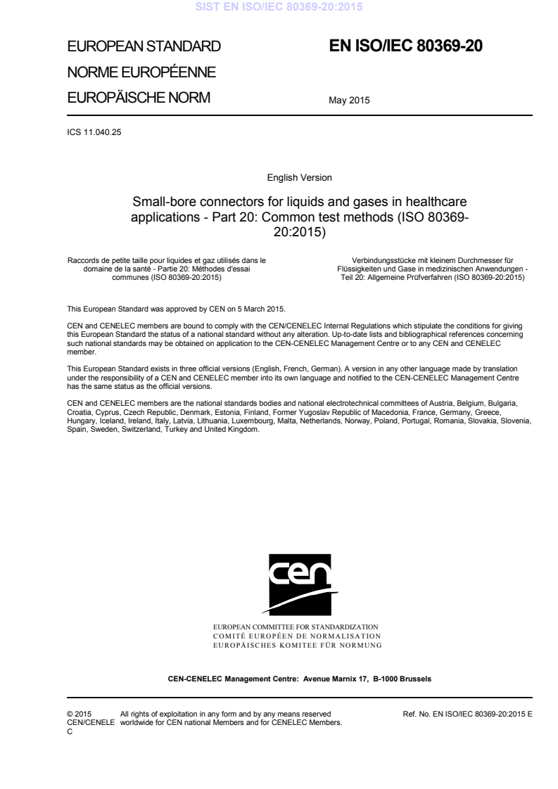 EN ISO 80369-20:2015 EN ISO/IEC 80369-20:2015 - Page 3 preview