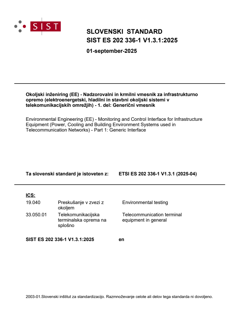 ES 202 336-1 V1.3.1:2025 - BARVE