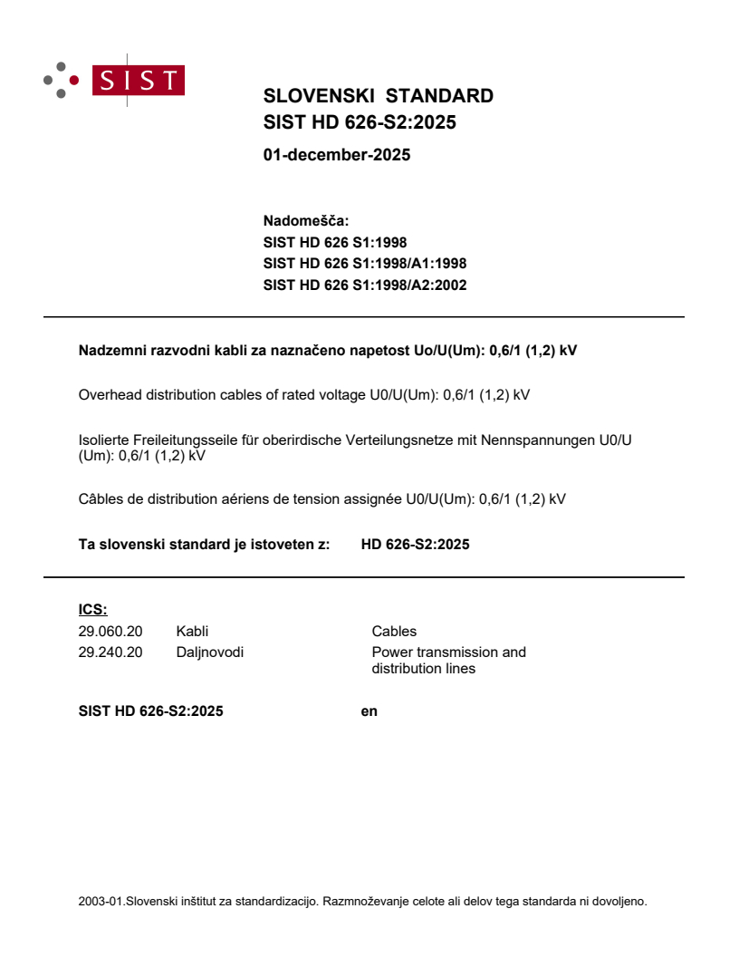 HD 626-S2:2025 HD 626-S2:2025