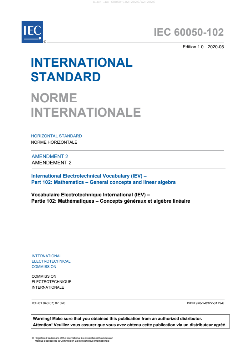 SIST IEC 60050-102:2026/A2:2026 SIST IEC 60050-102:2026/A2:2026
