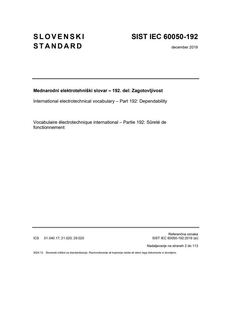 SIST IEC 60050-192:2019 SIST IEC 60050-192:2019 - Page 1 preview