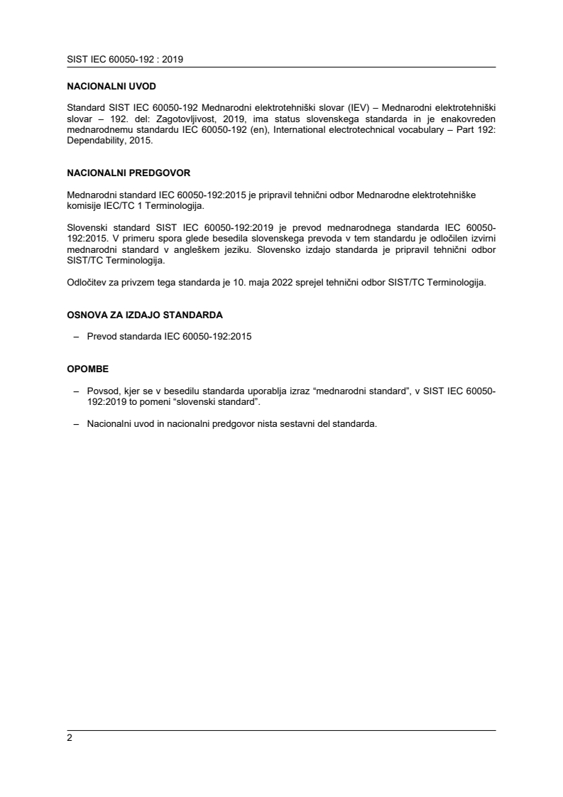 SIST IEC 60050-192:2019 SIST IEC 60050-192:2019 - Page 2 preview