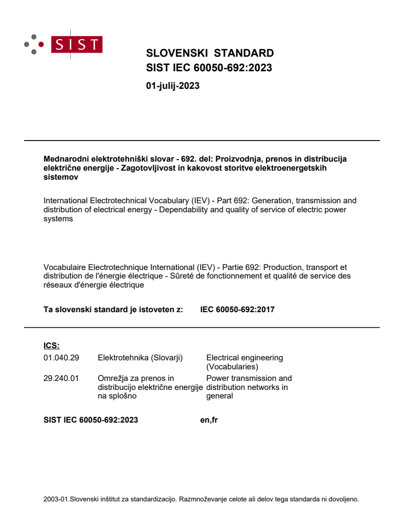 IEC 60050-692:2017 IEC 60050-692:2023 - Page 1 preview
