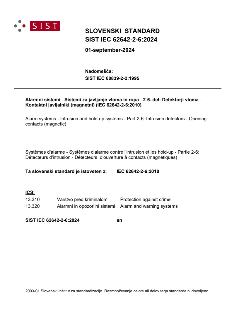 SIST IEC 62642-2-6:2024 SIST IEC 62642-2-6:2024 - Page 1 preview