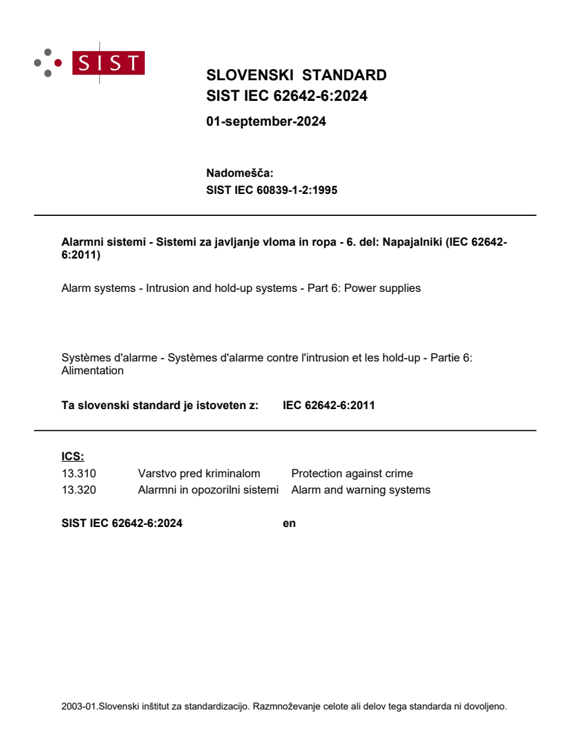 IEC 62642-6:2011 IEC 62642-6:2024 - Page 1 preview