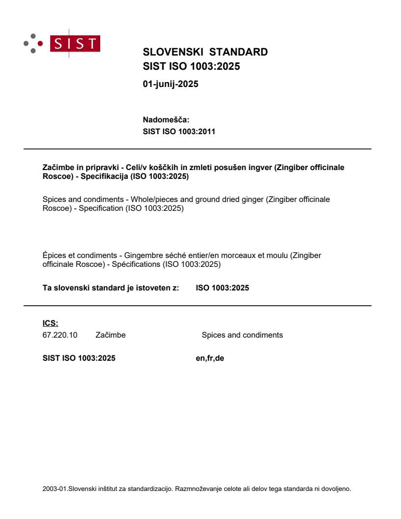 ISO 1003:2025