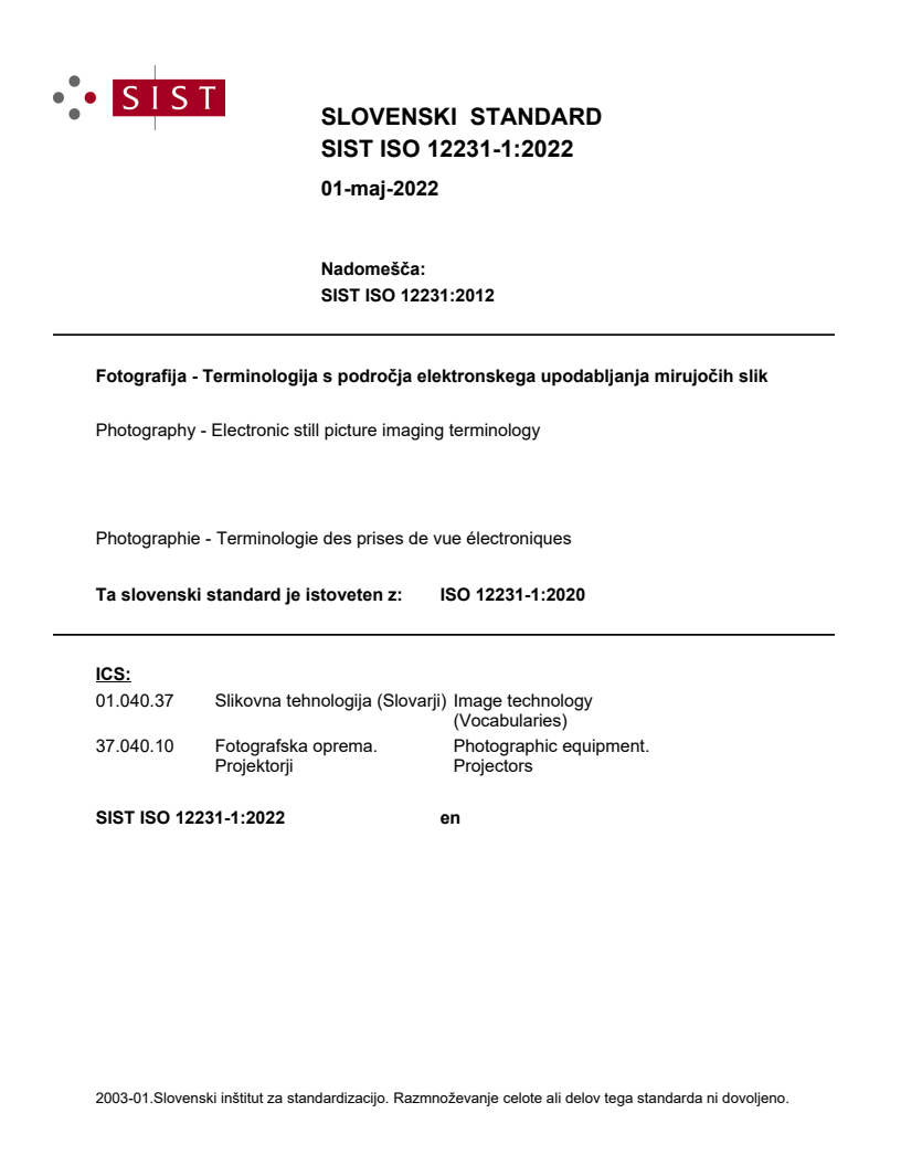 ISO 12231-1:2020 ISO 12231-1:2022 - Page 1 preview