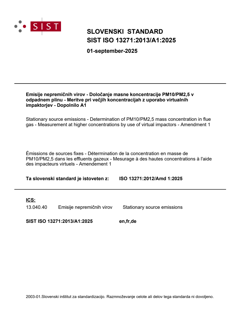 ISO 13271:2013/A1:2025