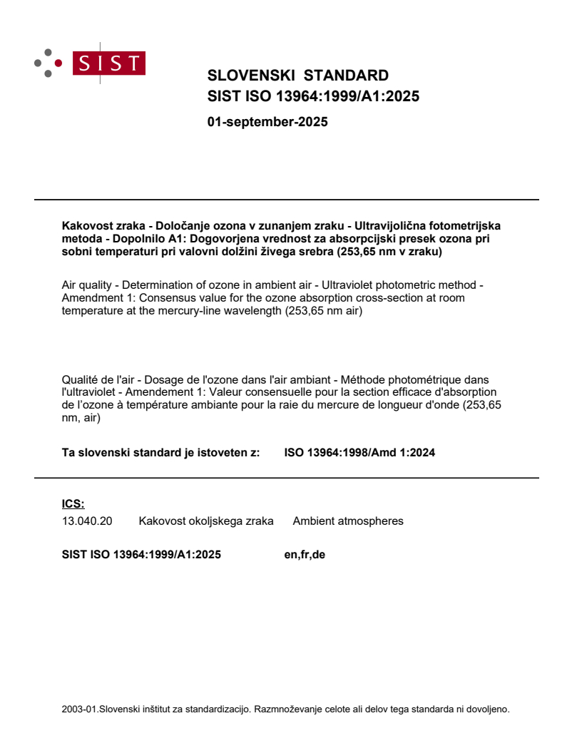 ISO 13964:1999/A1:2025