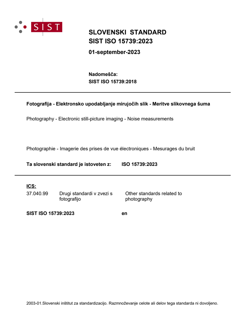 SIST ISO 15739:2023 SIST ISO 15739:2023 - BARVE - Page 1 preview