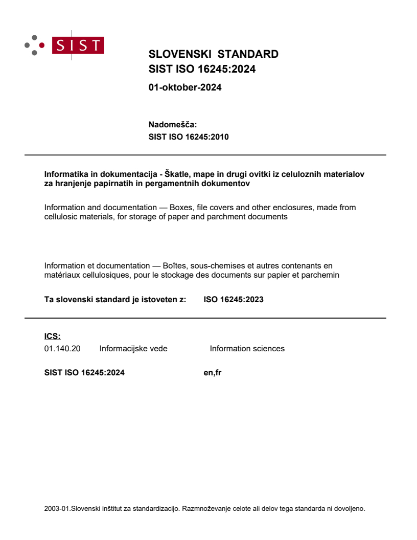 SIST ISO 16245:2024 SIST ISO 16245:2024 - Page 1 preview
